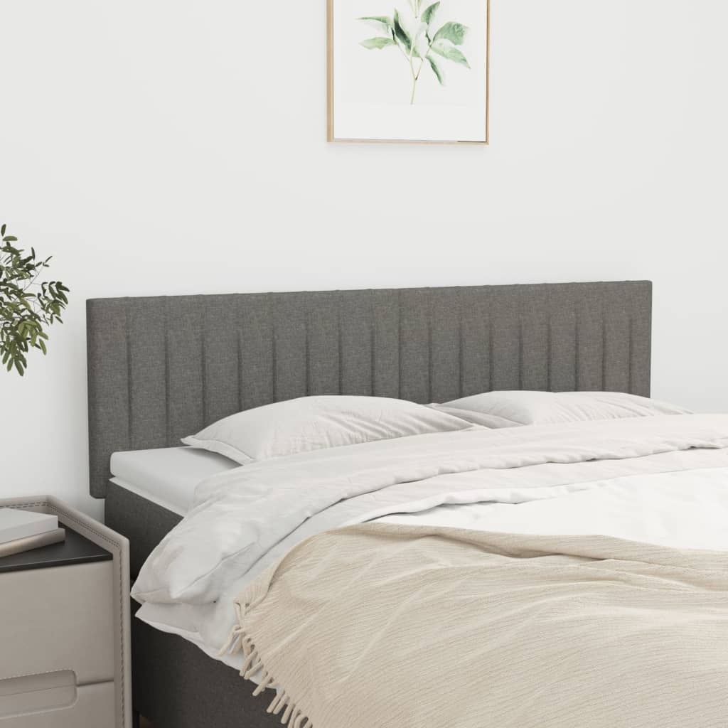 Testiera Grigio Scuro 144x5x78/88 cm in Tessuto