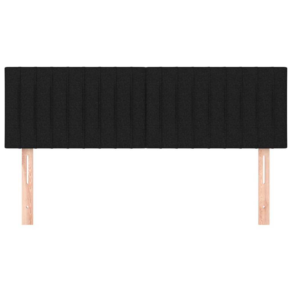 Testiera Nera 144x5x78/88 cm in Tessuto