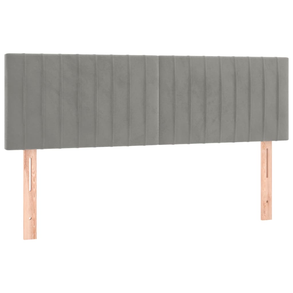 Testiera Grigio Chiaro 144x5x78/88 cm in Velluto