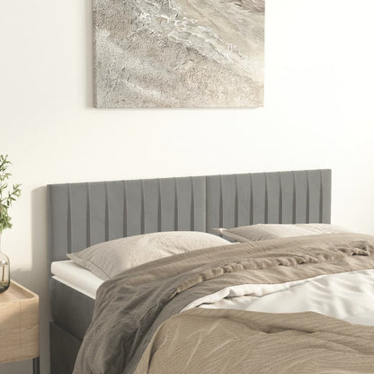 Testiera Grigio Chiaro 144x5x78/88 cm in Velluto