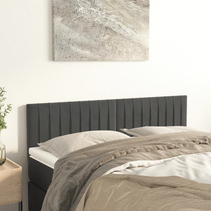 Testiera Grigio Scuro 144x5x78/88 cm in Velluto