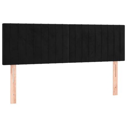 Testiera Nera 144x5x78/88 cm in Velluto