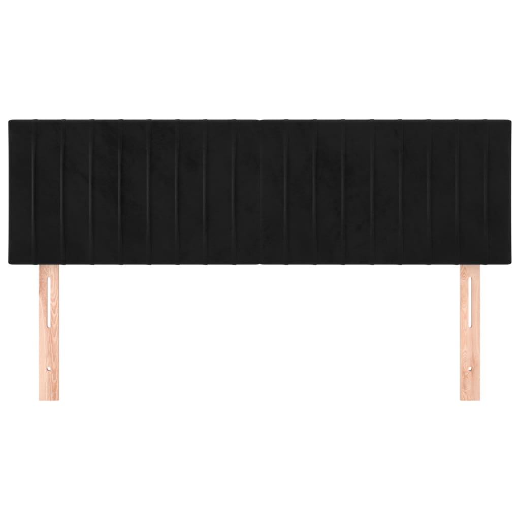 Testiera Nera 144x5x78/88 cm in Velluto