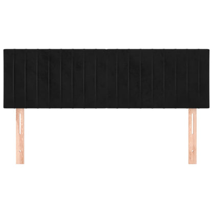 Testiera Nera 144x5x78/88 cm in Velluto