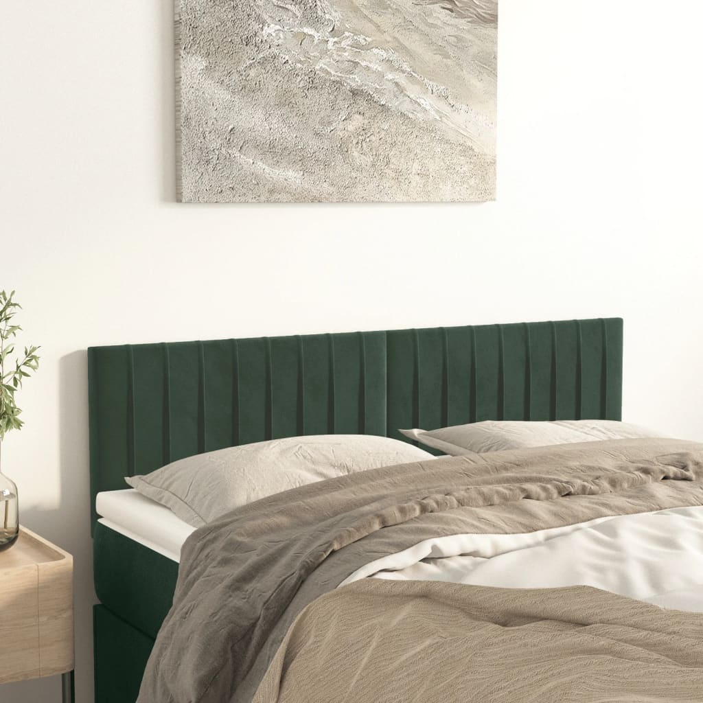 Testiere 2 pz Verde Scuro 72x5x78/88 cm in Velluto