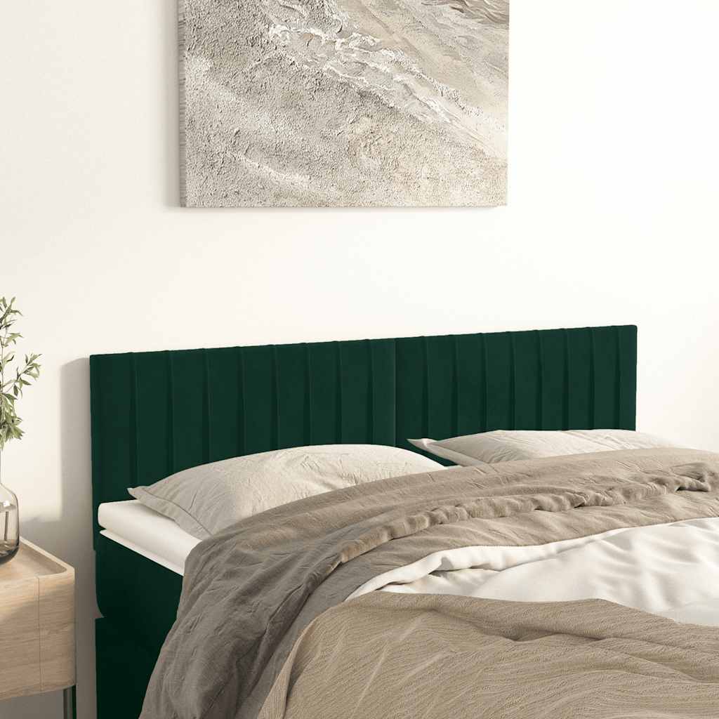 Testiera Verde Scuro 144x5x78/88 cm in Velluto