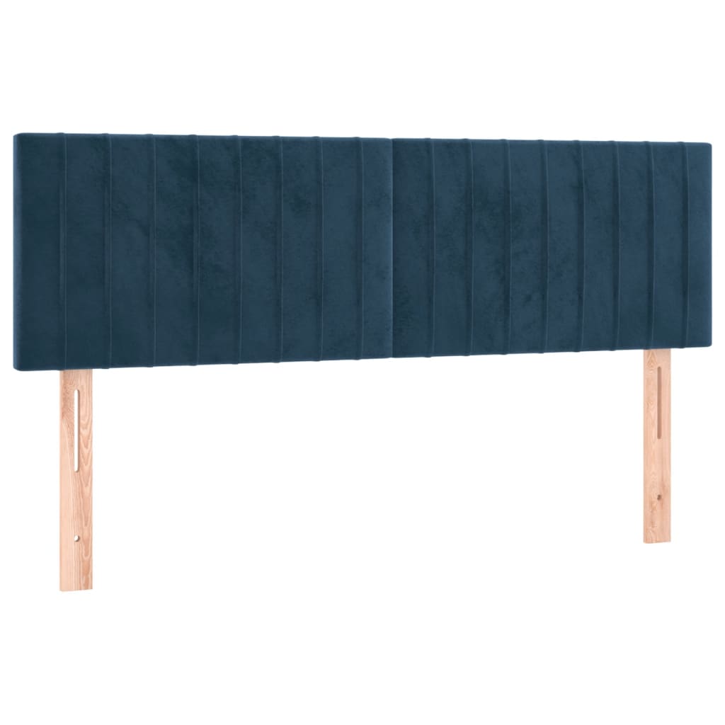 Testiere 2 pz Blu Scuro 72x5x78/88 cm in Velluto
