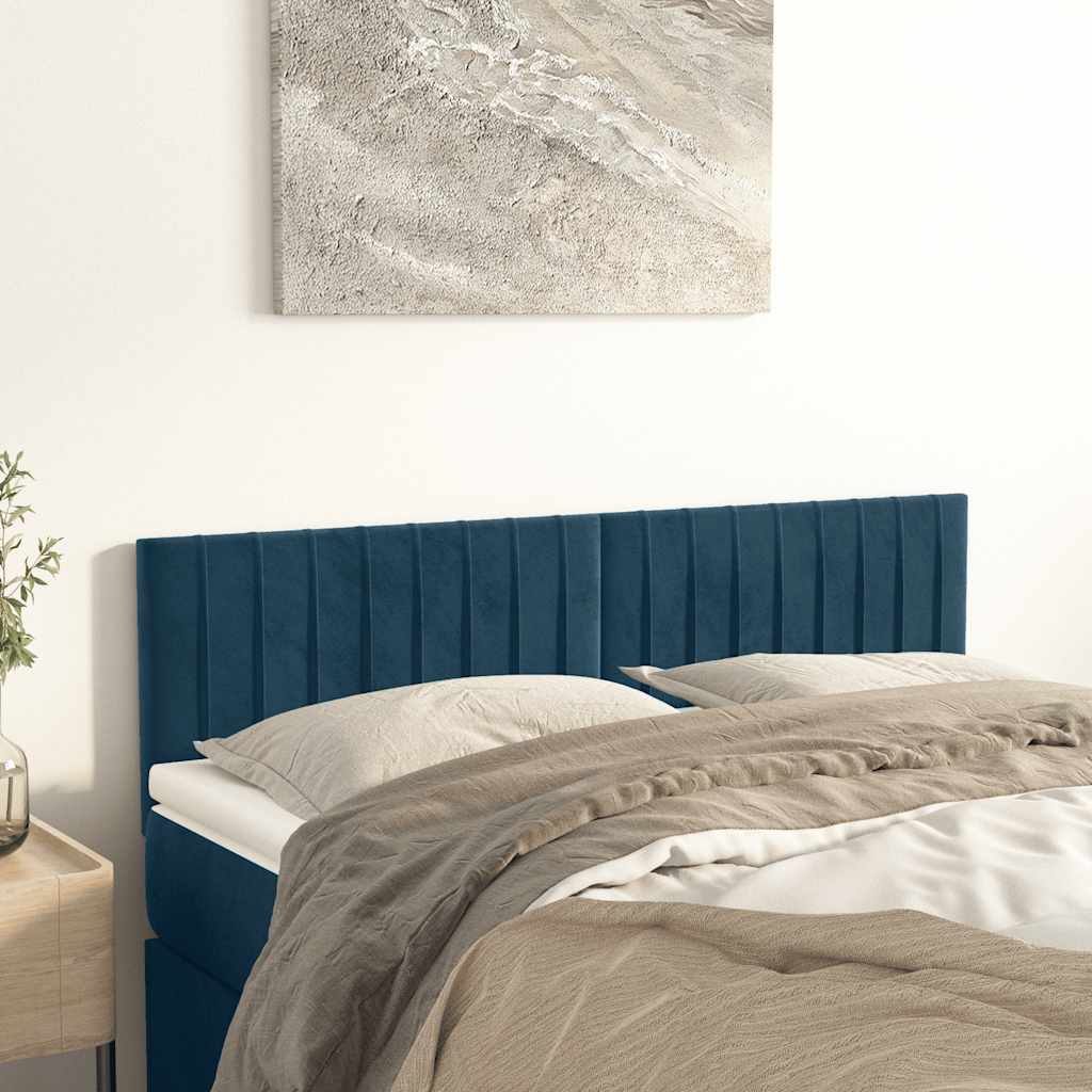 Testiera Blu Scuro 144x5x78/88 cm in Velluto