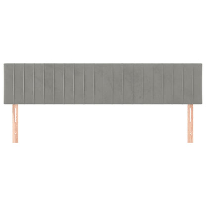 Testiera 2 pz Grigio Chiaro 80x5x78/88 cm in Velluto