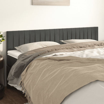 Testiera Grigio Scuro 160x5x78/88 cm in Velluto