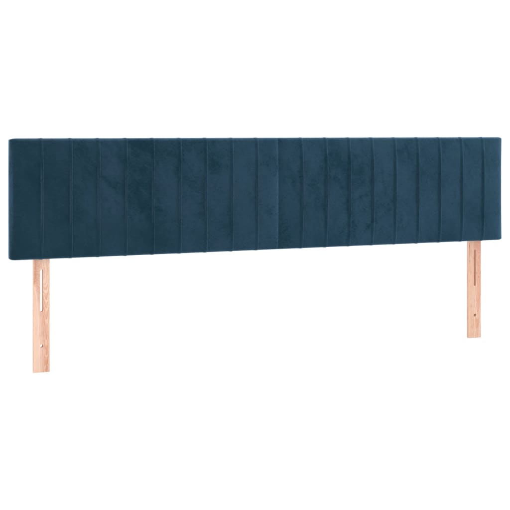 Testiera 2 pz Blu Scuro 80x5x78/88 cm in Velluto
