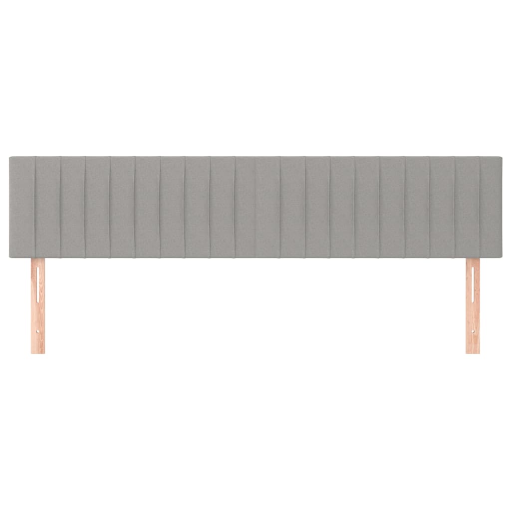 Testiera 2 pz Grigio Chiaro 90x5x78/88 cm in Tessuto