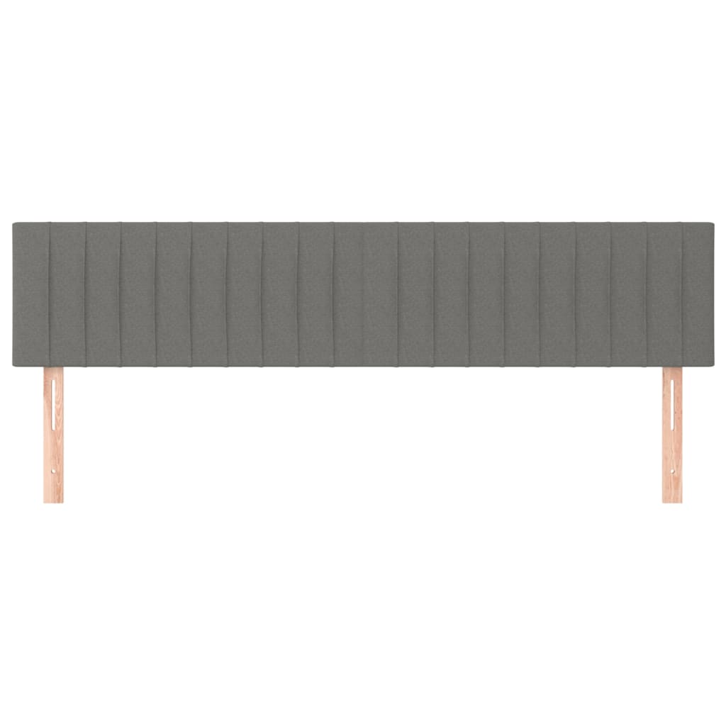 Testiera 2 pz Grigio Scuro 90x5x78/88 cm in Tessuto