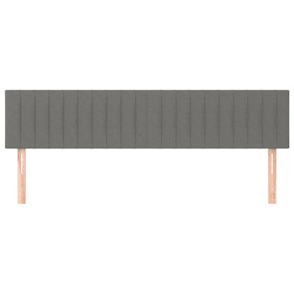 Testiera 2 pz Grigio Scuro 90x5x78/88 cm in Tessuto