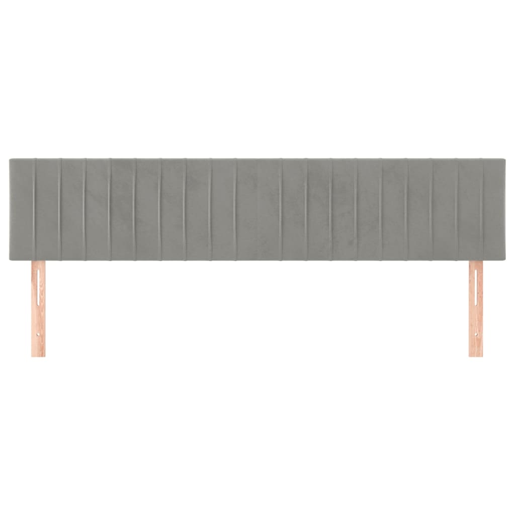 Testiera Grigio Chiaro 180x5x78/88 cm in Velluto
