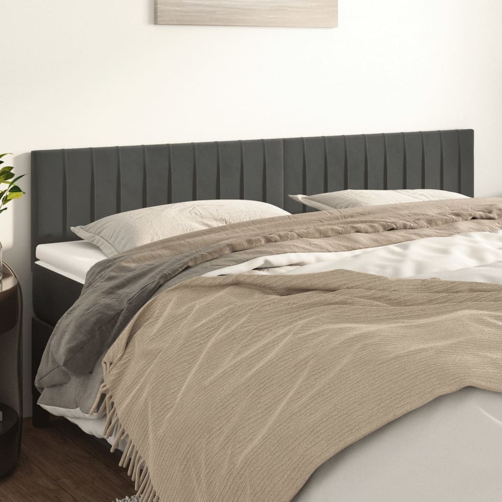Testiera Grigio Scuro 180x5x78/88 cm in Velluto