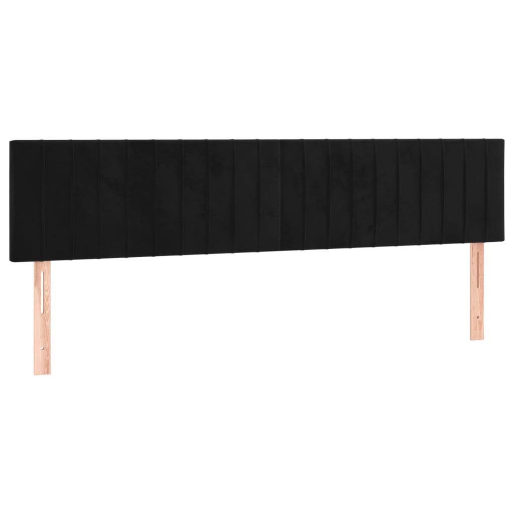 Testiera 2 pz Nera 90x5x78/88 cm in Velluto