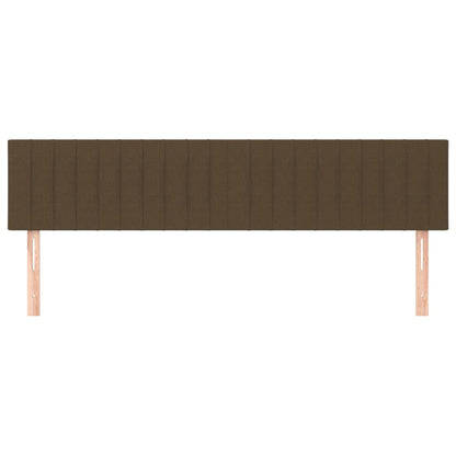 Testiera 2 pz Marrone Scuro 100x5x78/88 cm in Tessuto