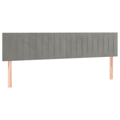 Testiera Grigio Chiaro 200x5x78/88 cm in Velluto