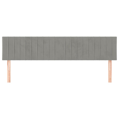 Testiere 2 pz Grigio Chiaro 100x5x78/88 cm in Velluto