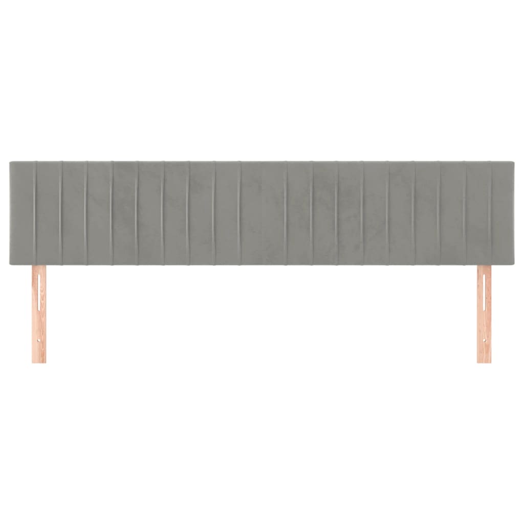 Testiere 2 pz Grigio Chiaro 100x5x78/88 cm in Velluto