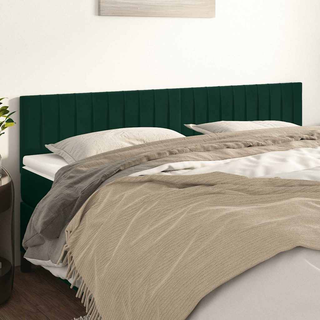 Testiera Verde Scuro 200x5x78/88 cm in Velluto