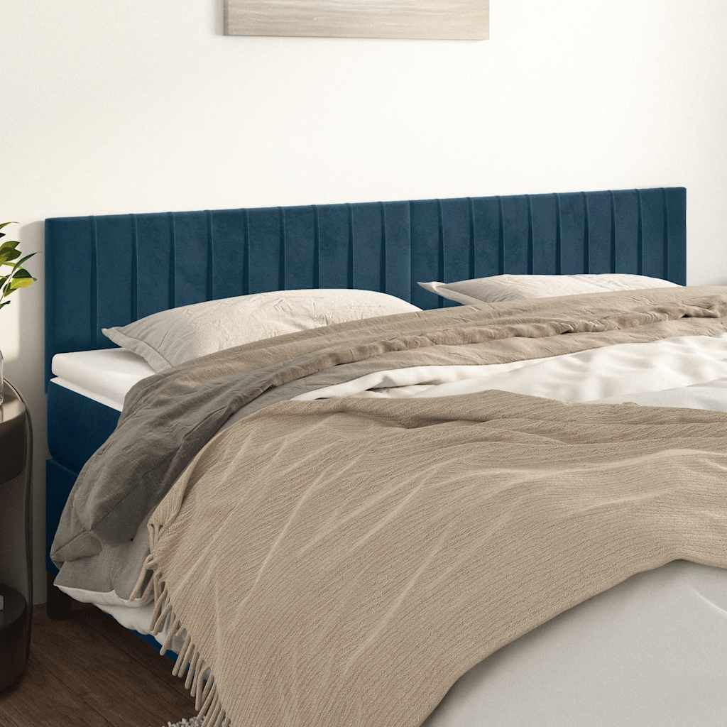 Testiera Blu Scuro 200x5x78/88 cm in Velluto