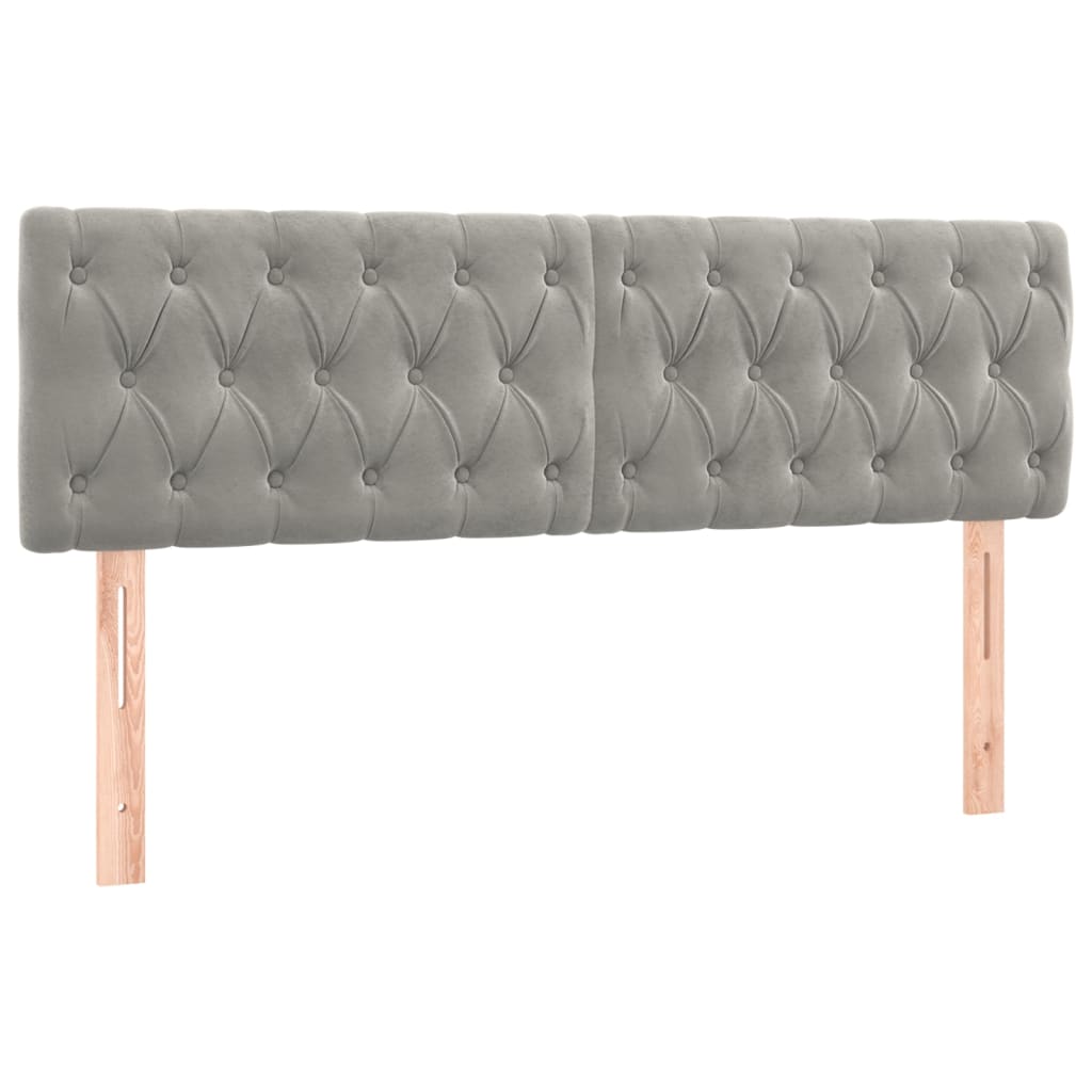 Testiere 2 pz Grigio Chiaro 72x7x78/88 cm in Velluto