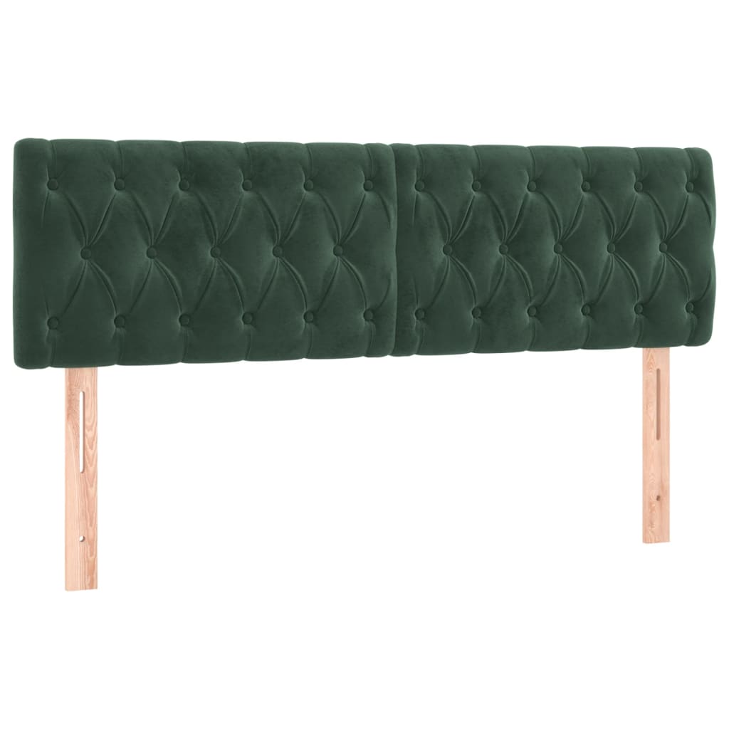 Testiere 2 pz Verde Scuro 72x7x78/88 cm in Velluto
