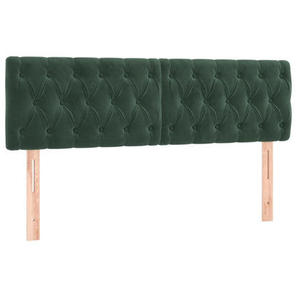 Testiere 2 pz Verde Scuro 72x7x78/88 cm in Velluto