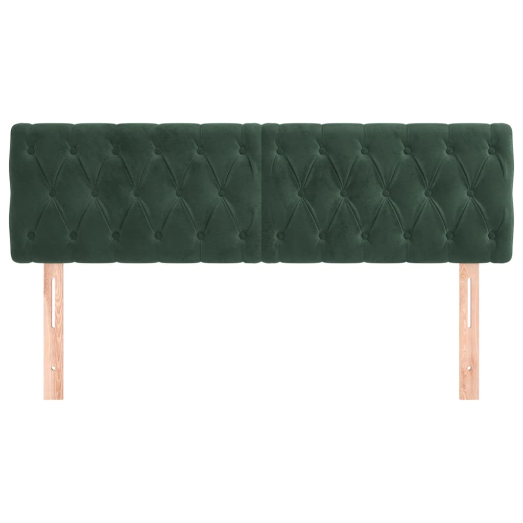 Testiere 2 pz Verde Scuro 72x7x78/88 cm in Velluto