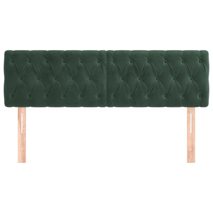 Testiere 2 pz Verde Scuro 72x7x78/88 cm in Velluto