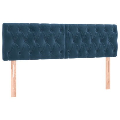 Testiere 2 pz Blu Scuro 72x7x78/88 cm in Velluto