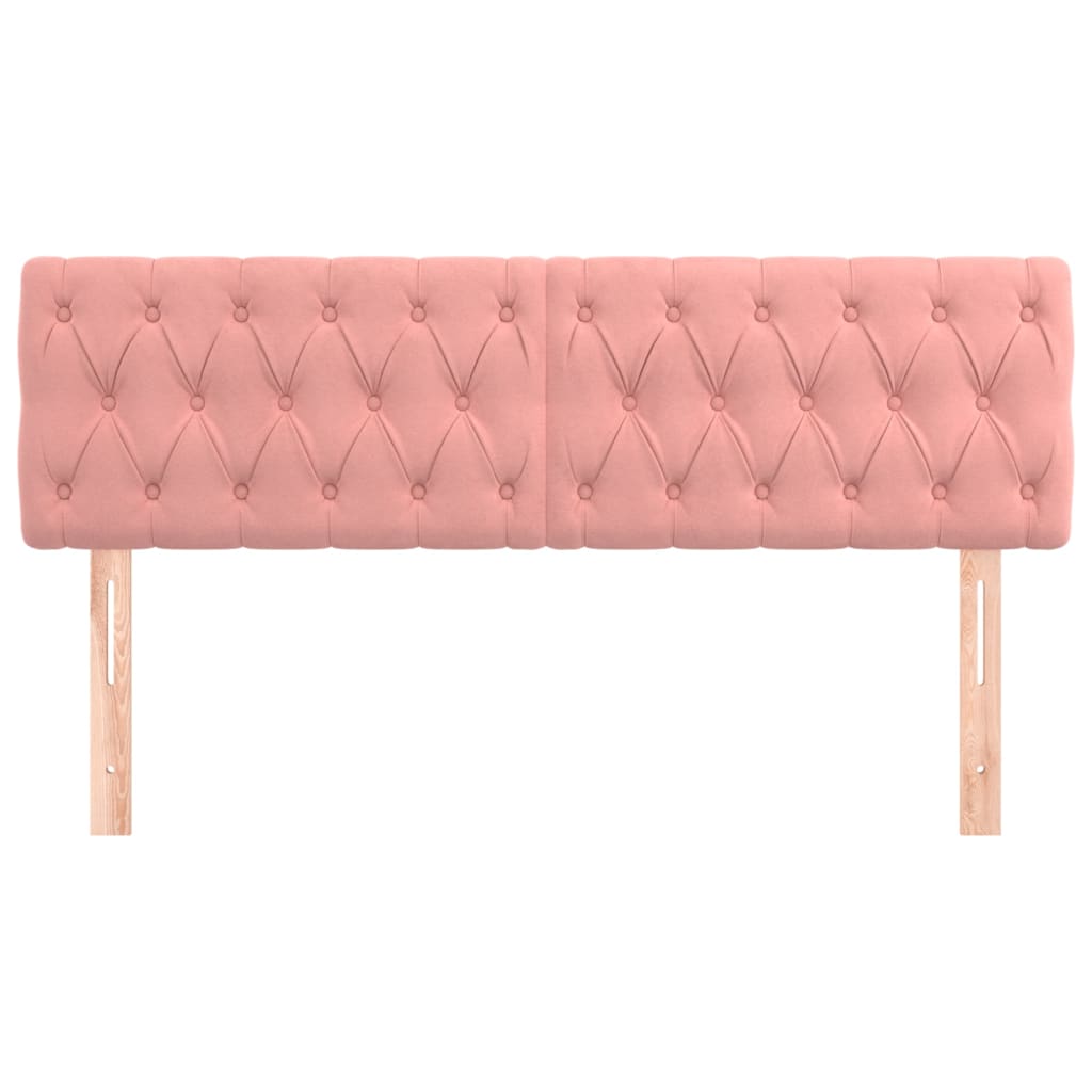 Testiera 2 pz Rosa 72x7x78/88 cm in Velluto