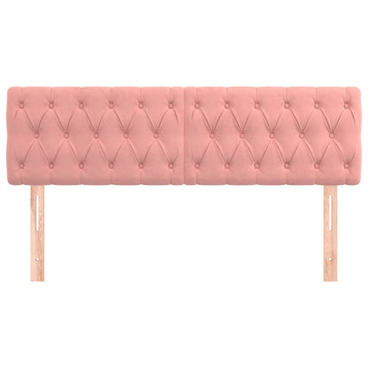 Testiera 2 pz Rosa 72x7x78/88 cm in Velluto