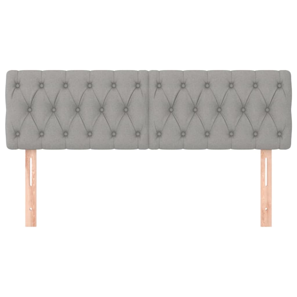 Testiera 2 pz Grigio Chiaro 80x7x78/88 cm in Tessuto