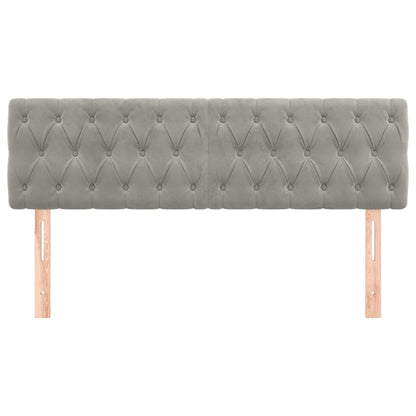 Testiera 2 pz Grigio Chiaro 80x7x78/88 cm in Velluto