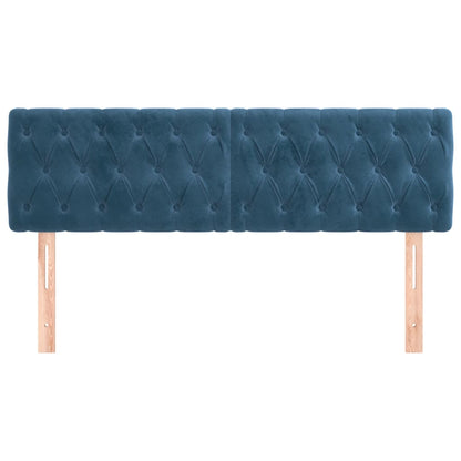 Testiere 2 pz Blu Scuro 80x7x78/88 cm in Velluto