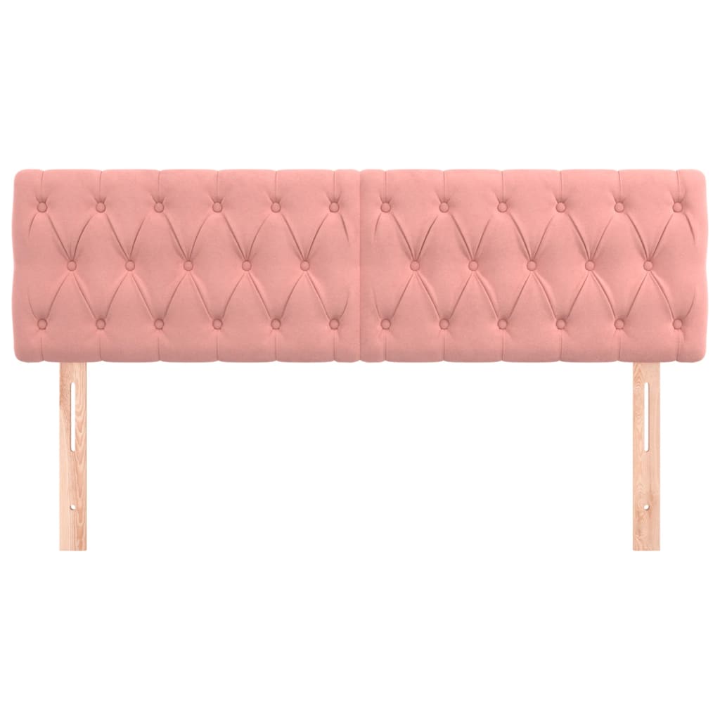 Testiera 2 pz Rosa 80x7x78/88 cm in Velluto