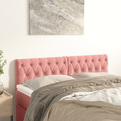 Testiera 2 pz Rosa 80x7x78/88 cm in Velluto