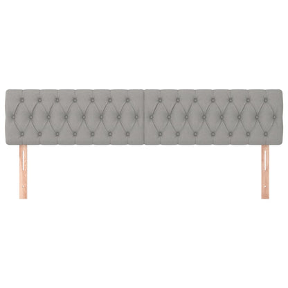 Testiera 2 pz Grigio Chiaro 90x7x78/88 cm in Tessuto