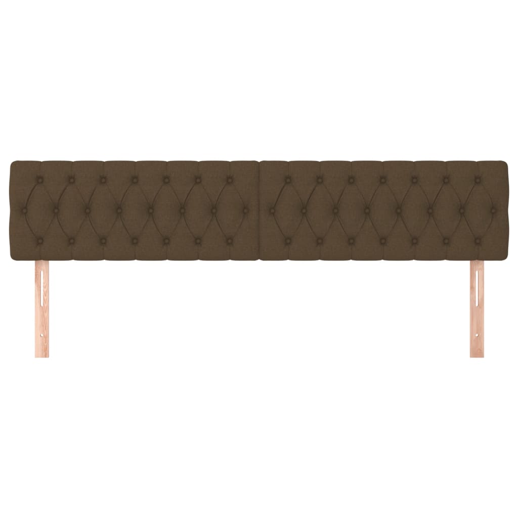 Testiera 2 pz Marrone Scuro 90 x 7 x 78/88 cm in Tessuto
