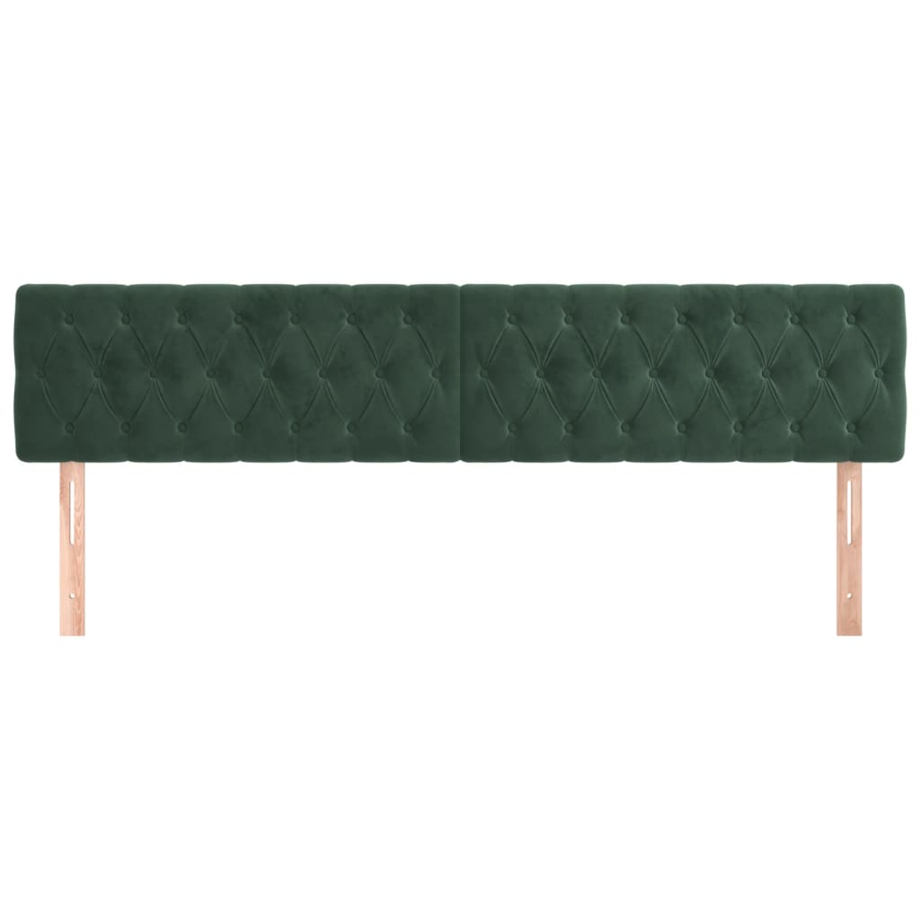 Testiera 2 pz Verde scuro 90 x 7 x 78/88 cm in Velluto