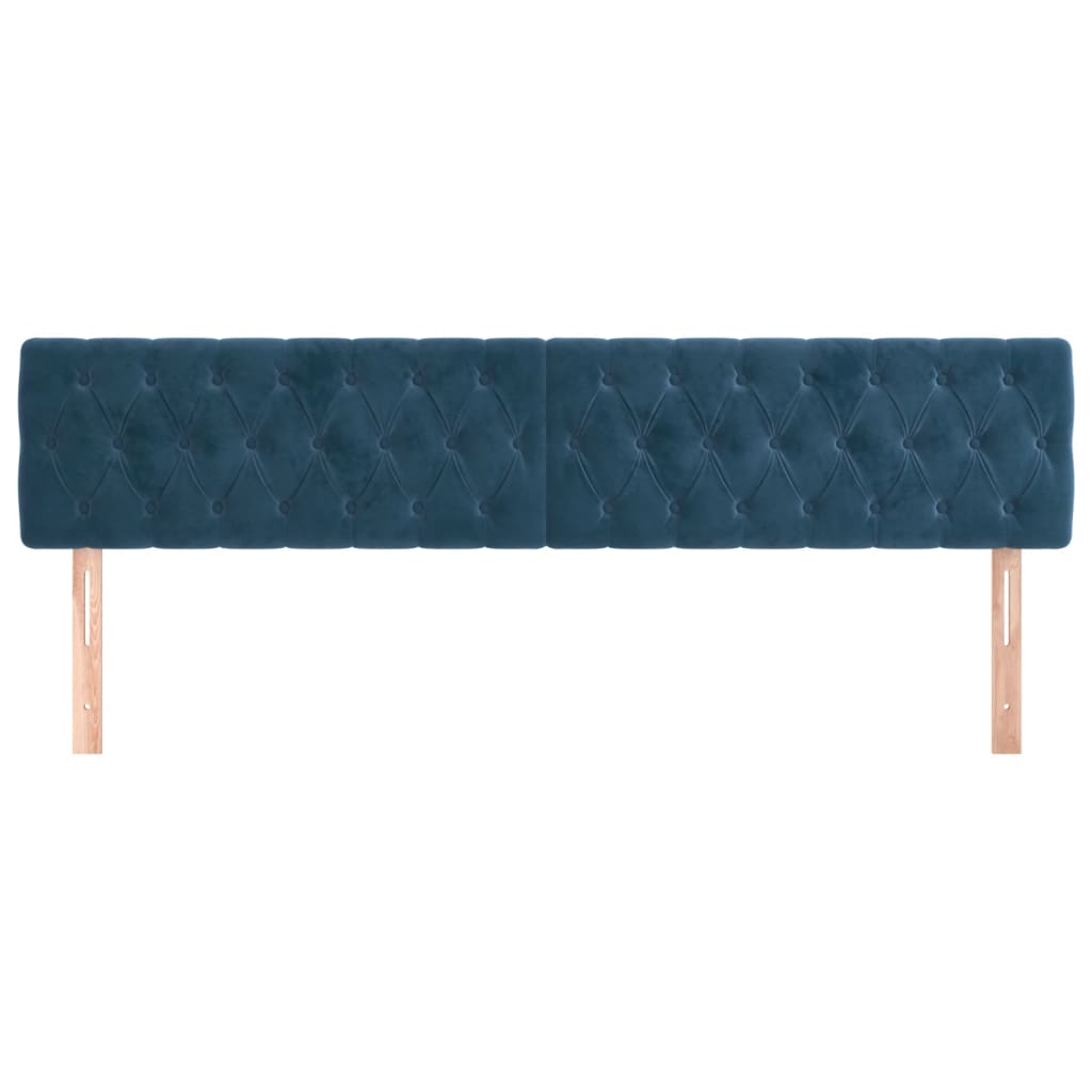 Testiera 2 pz Blu Scuro 90x7x78/88 cm in Velluto