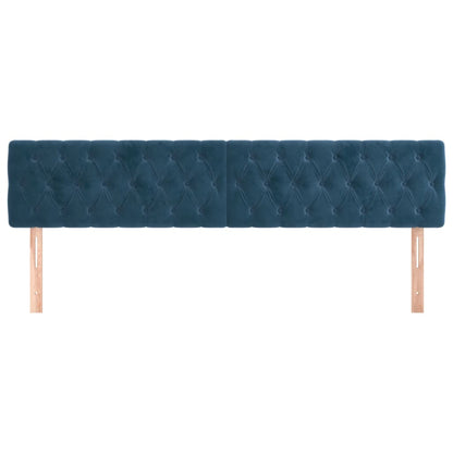 Testiera 2 pz Blu Scuro 90x7x78/88 cm in Velluto