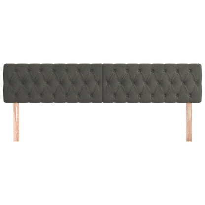 Testiere 2 pz Grigio Scuro 100x7x78/88 cm in Velluto