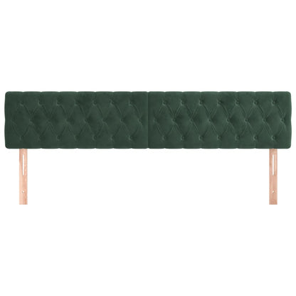 Testiera 2 pz Verde scuro 100x7x78/88 cm in Velluto