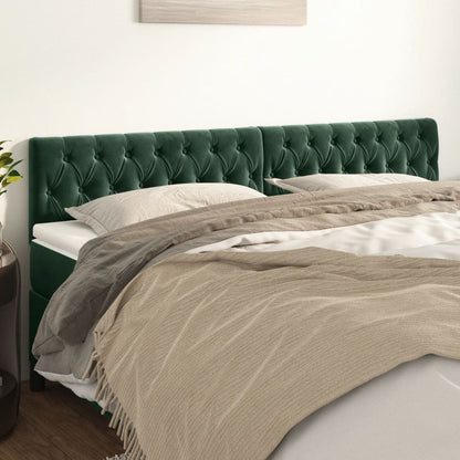 Testiera 2 pz Verde scuro 100x7x78/88 cm in Velluto