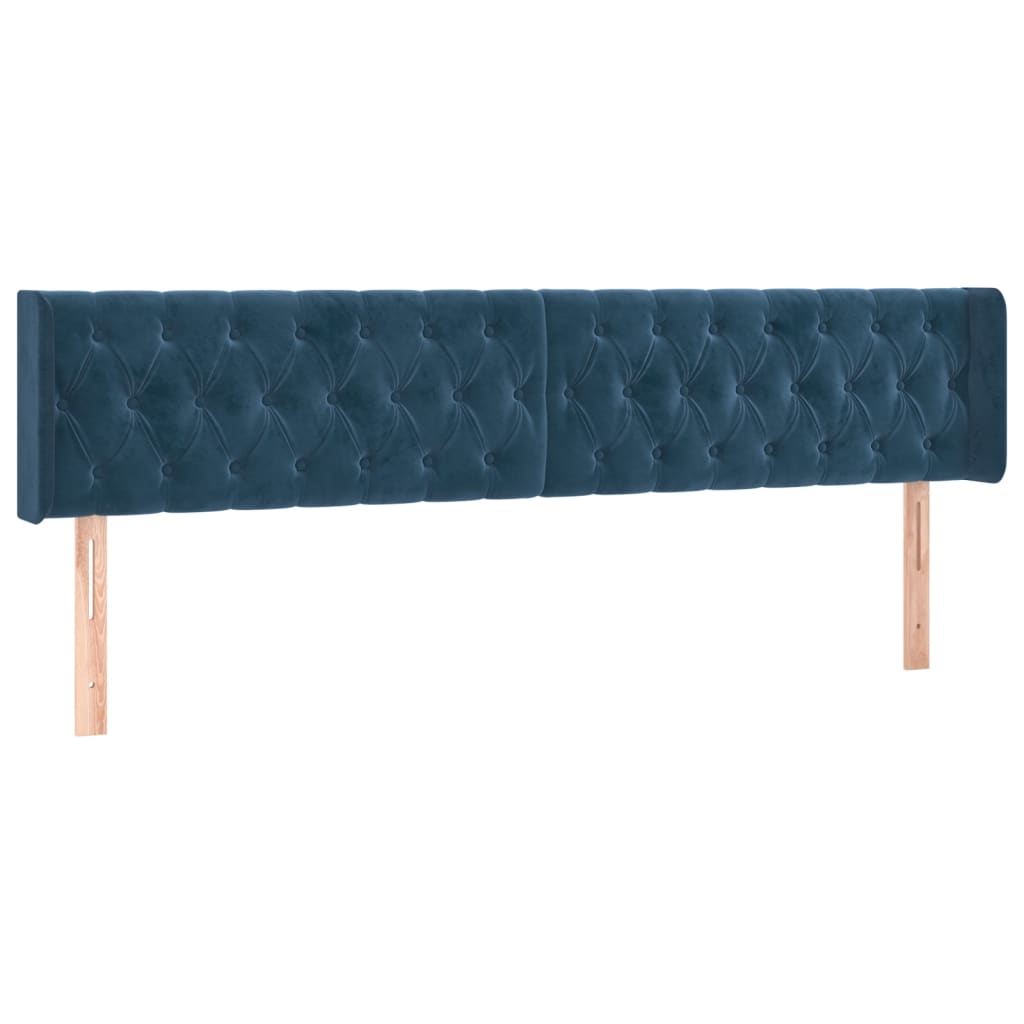 Testiere 2 pz Blu Scuro 100x7x78/88 cm in Velluto