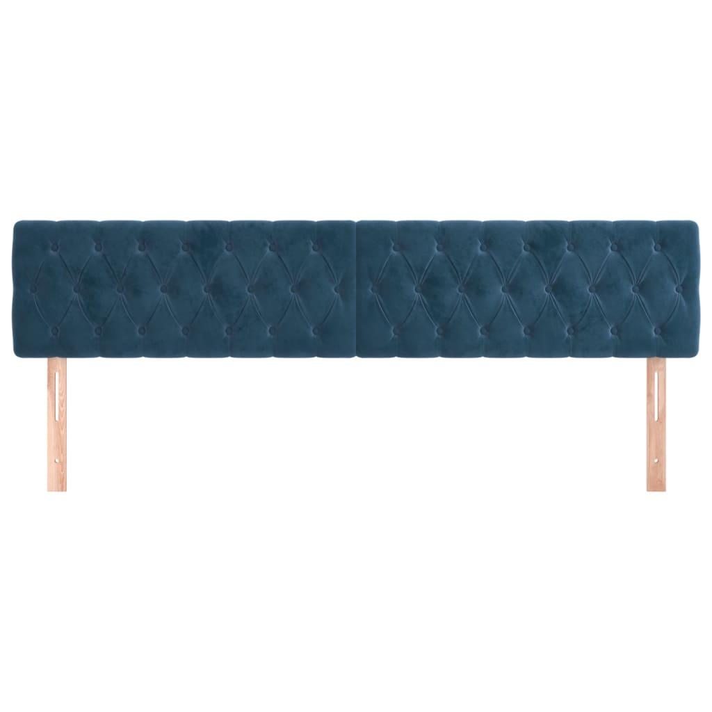 Testiere 2 pz Blu Scuro 100x7x78/88 cm in Velluto